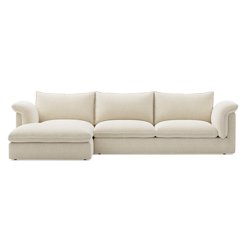 Canapé modulaire en tissu à trois places avec méridienne droite Frederick, Orienté à gauche (vu de face)