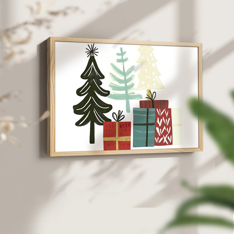 Chirstmas Art-LXXXI -Framed Print - Restickable, Naturel, H 11 po x l 14 po