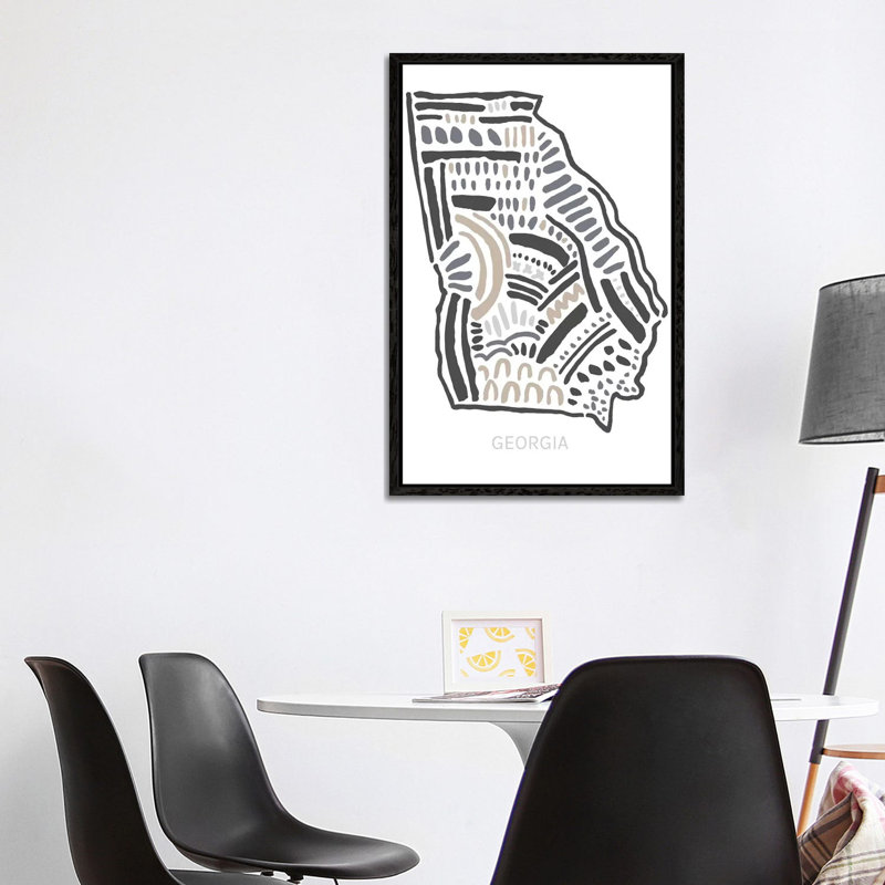 Georgia - Print on Canvas, 66.04 cm H x 45.72 cm W, Black Framed