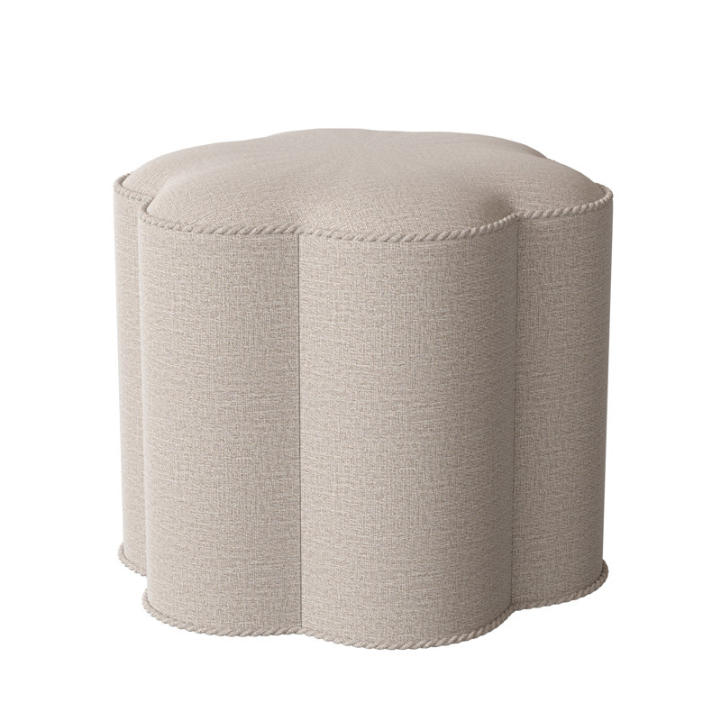 Posey Upholstered Pouf, Elise Linen