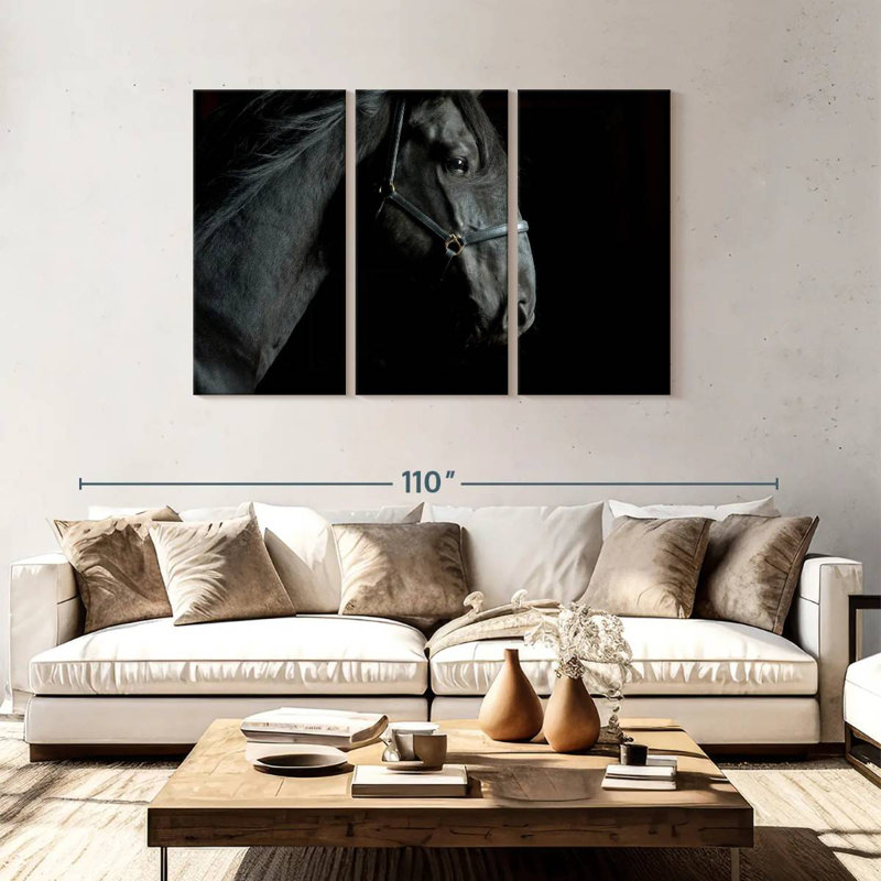 Tête de cheval, H 48 po x l 74 po