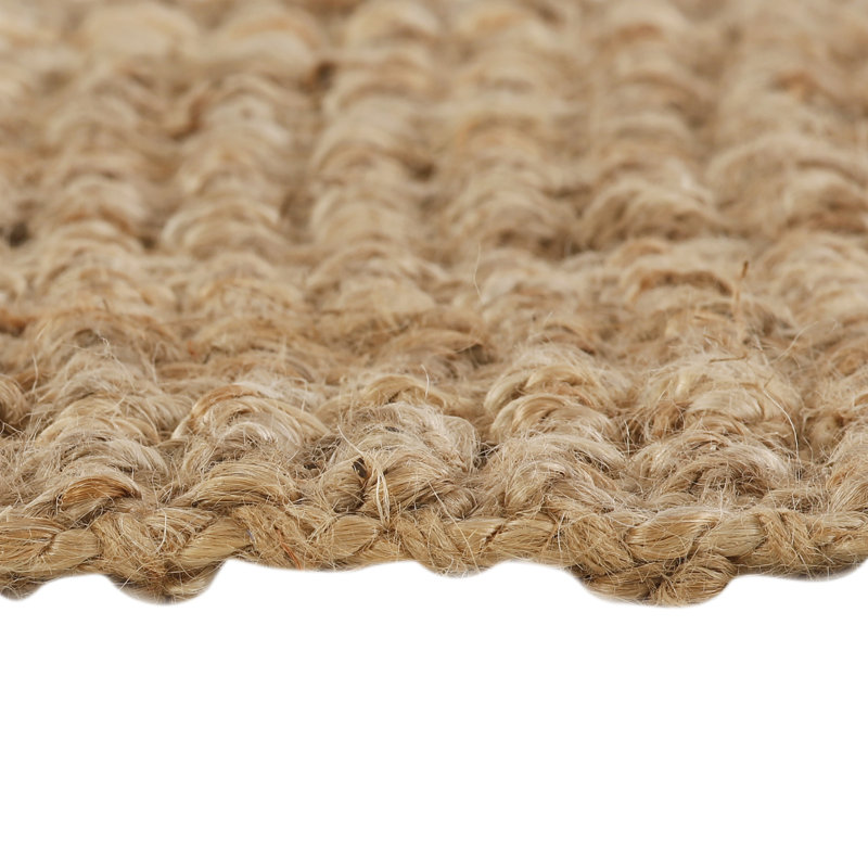 Solid Colour Jute / Sisal Hand Woven Area Rug, Rectangle 183 x 274cm