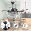 Javawn 42" Crystal Ceiling Fan with Remote Control and Light Kit Included