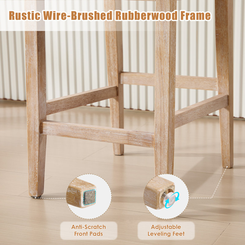Tabouret de bar Albia Modern Farmhouse, Beige, Gland