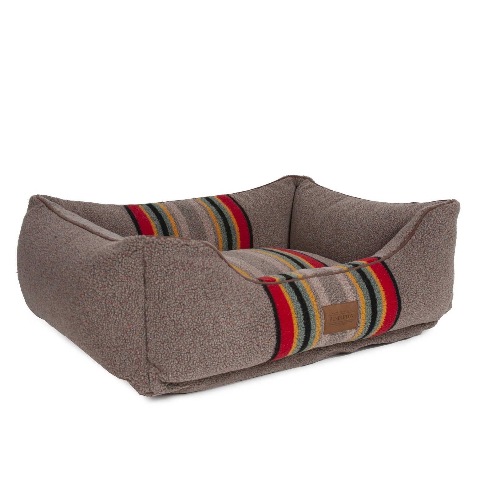 Yakima Striped Pet Bed, Umber Striped Sherpa, X-Large (42" W x 30" D x 10.5" H)