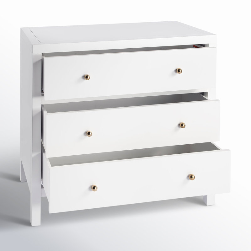 Nora 3-Drawer Chest, Smooth White