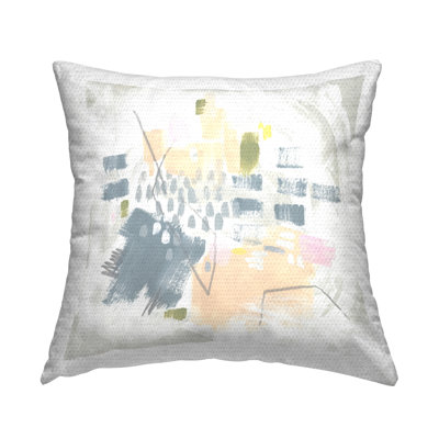 Centric Pastel Pattern Printed Outdoor Throw Pillow Design by June Erica Vess