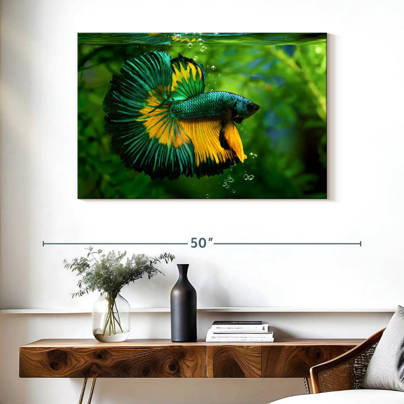 Green Yellow Betta Fish, 26" H x 39" W