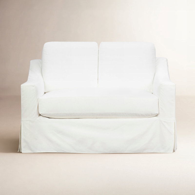 Cranbrook 55.5'' Slipcovered Loveseat, Bayou Off White Canvas