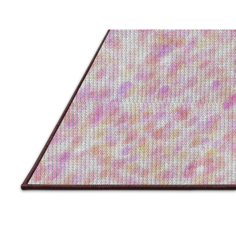Abstrait gris/rose Tapis décoratif remaley, Rectangle 5 pi x 7 pi