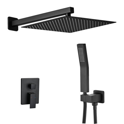 Système de robinet de douche à pluie mural 10 po avec douche à main Topcraft