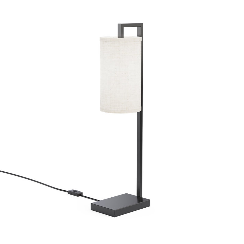 Rectangular Frame Table Lamp with Cylinder Shade - 25" - E26 Bulb Compatible - Modern Design