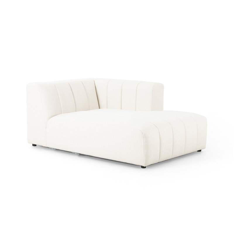 Chaise longue rembourrée Bowry, Accoudoir à droite (vu de face), Nuage Fayette