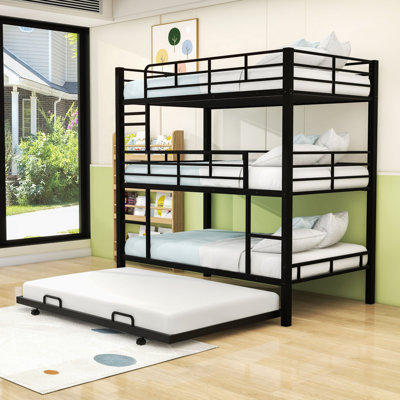 Twin Over Twin Over Twin Triple Bunk Bed With Twin Trundle