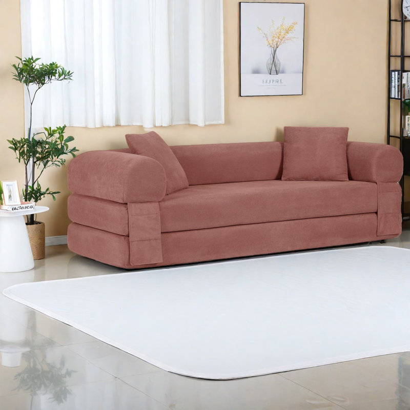 Compression Convertible Sofas, 80 Inch Foam Corduroy, Modern Home Sleeper
