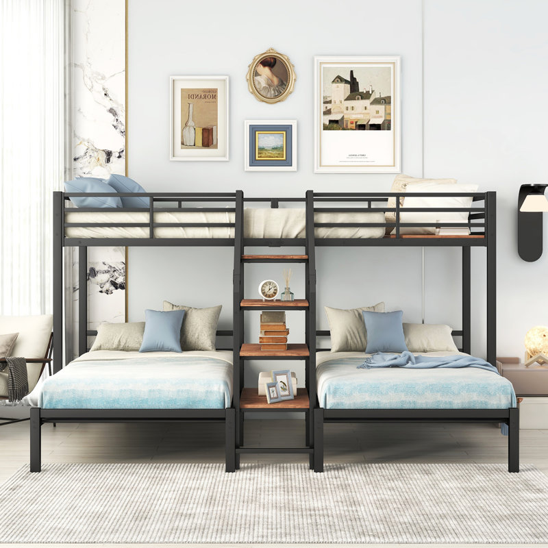 Aiker Kids Bunk Bed, Twin over Full, Black