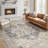 Washable Vintage Modern Area Rug, Non-Slip Distressed Carpet for Living Room-490045976-498186715