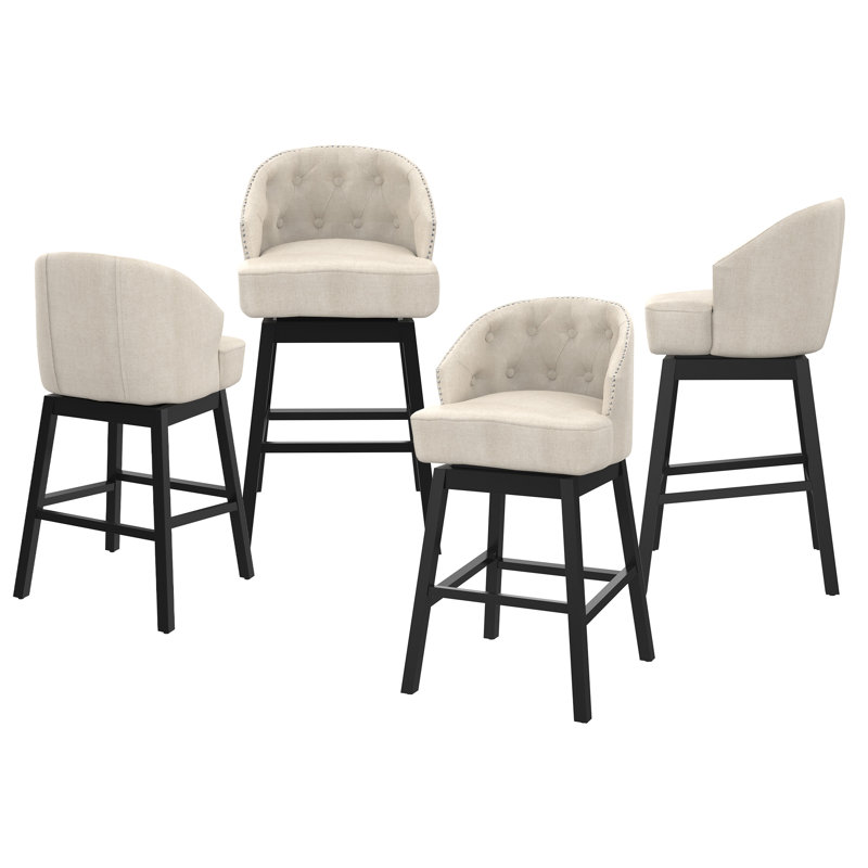 Tabouret de bar et de comptoir pivotant, Beige