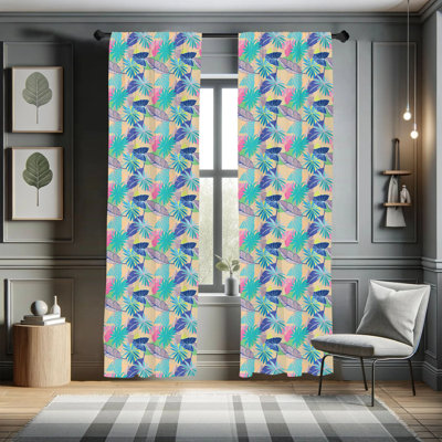 Panneau coulissant semi-diaphane avec passe-tringle Tropical