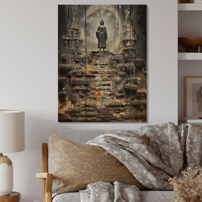 " Gray Buddhism Buddhas Footprints II "