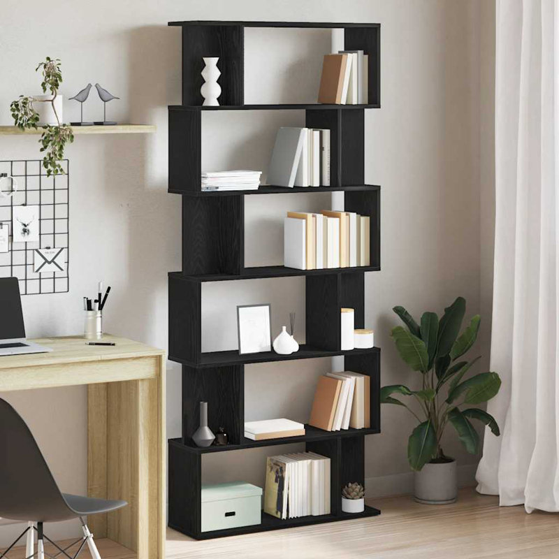 Alec-Andrew 203.2cm W Bookcase, Black Oak