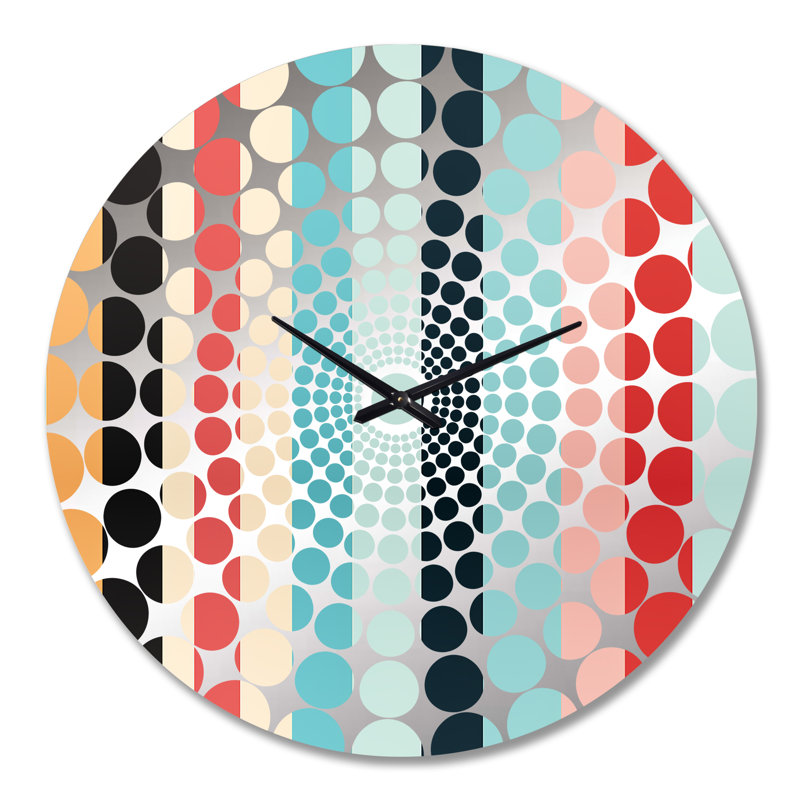 Horloge murale à rayures bleues et rouges Adventure, Grand