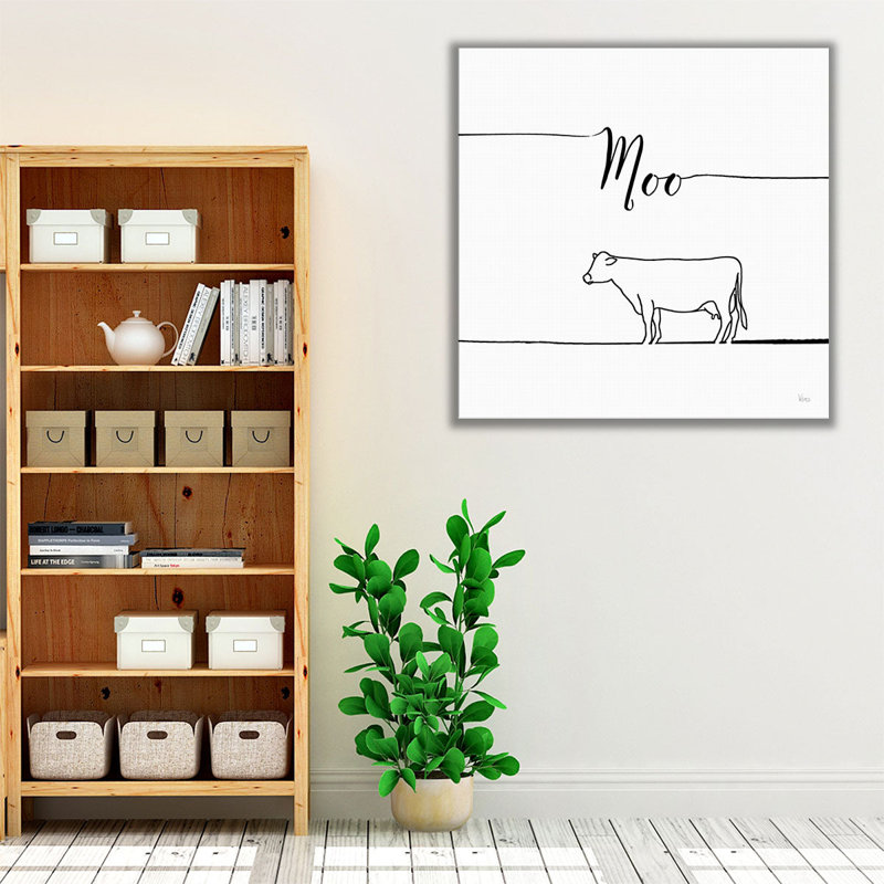«Underline Farm VII Black and White», reproduction d'art sur toile, H 20 po x l 20 po