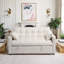 Velvet Sleeper Sofa Pull-Out Bed with Adjustable Backrest and Pillows-971695147