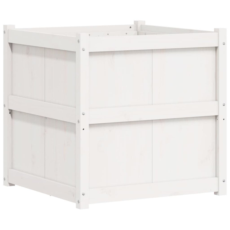 Latitude Run® Garden Planter 27.6"X27.6"X27.6" Solid Wood Pine, Wax Brown