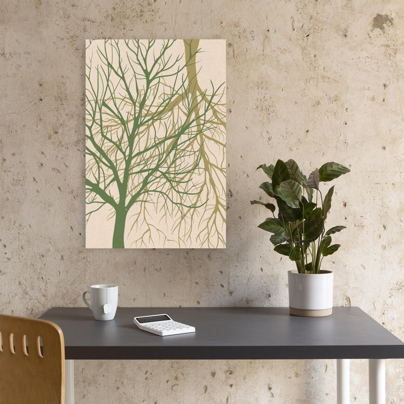 Tree Branches Abstract Minimalist Organic Forest Nature Wall Art Print by Martina - Wrapped Canvas Print