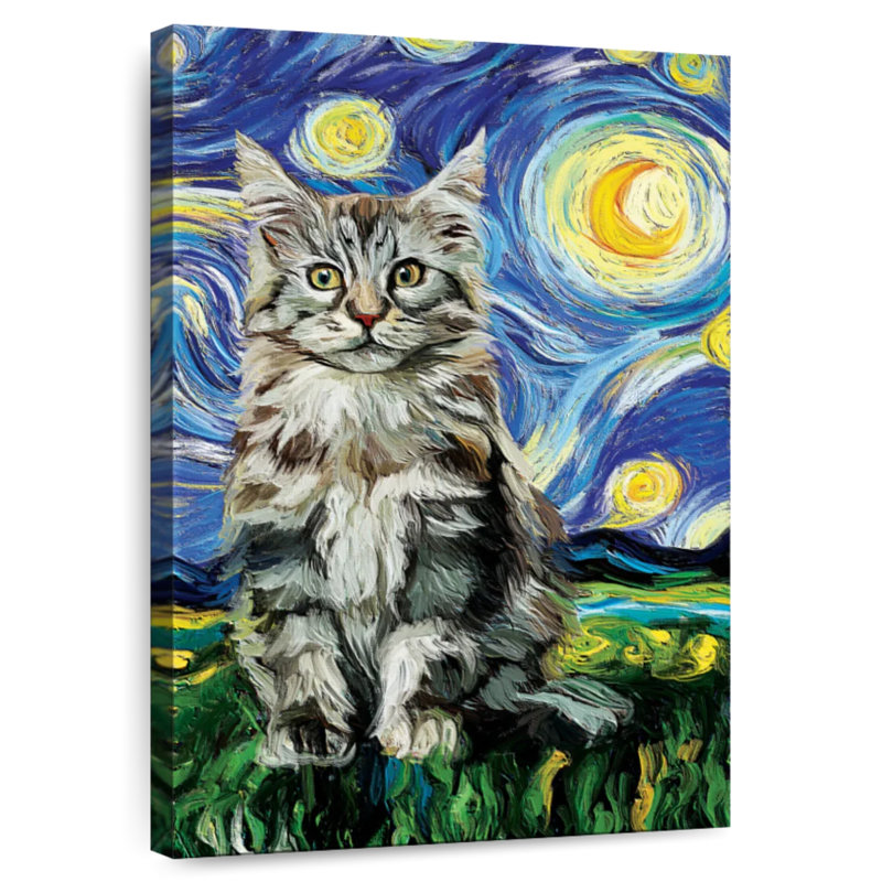 Brampt MaineCoon Kitten Starry Night, 48" H x 32" W