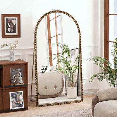 Miroir arqué pleine longueur avec pieds de soutien - fer rétro