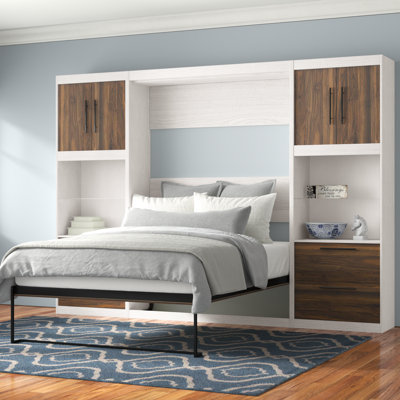 Tapaktuan Murphy Bed with Side Storage Cabinets