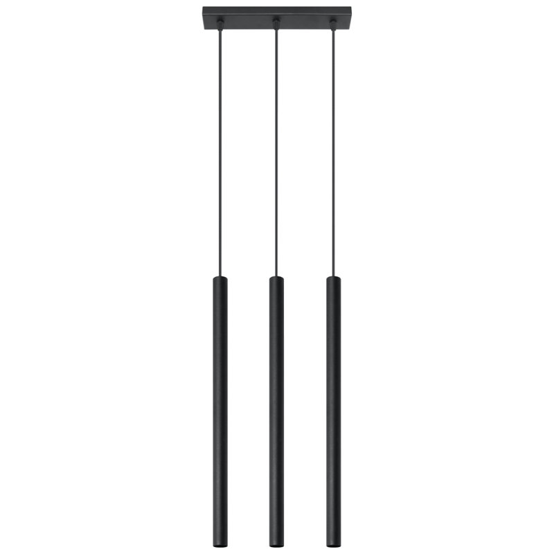 Leeming 3 - Light Kitchen Island Pendant, Black