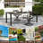 Outdoor Metal Swivel Patio Set - 6 Armchairs & Table-2113271848