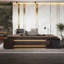 Bureau de luxe moderne en forme de L en brun foncé-1519138685