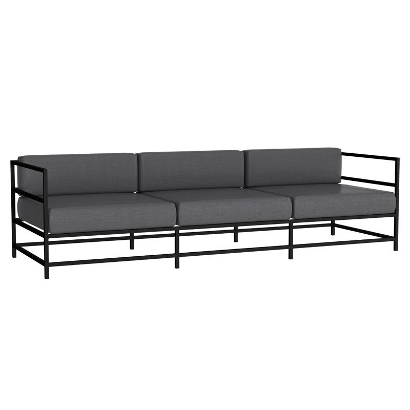 Canapé Delano, NO, Tissage uni ardoise coulée Sunbrella®, Noir Tex