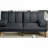 Sectional Sofas | Modern 2 Piece Convertible Adjustable Plush Couch for Living Room, Solid Wood Legs | Black | Plywood