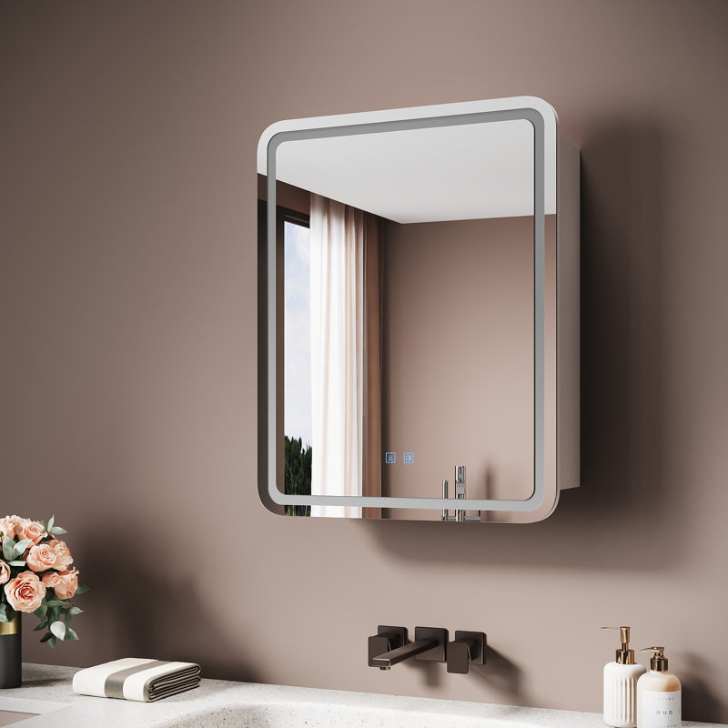 Mirrored Bathroom Cabinets with Mirror and 1