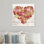 Art sur toile Dwight «Heart in Flowers Gold»