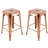 Almodovar 24" 24 Inch Metal Bar Stools, Backless Counter Height Barstools, Stackable Stools with Square-18608716