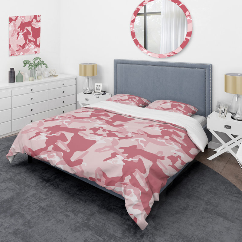 Ensemble de housse de couette en microfibre rose / pêche 3 pièces