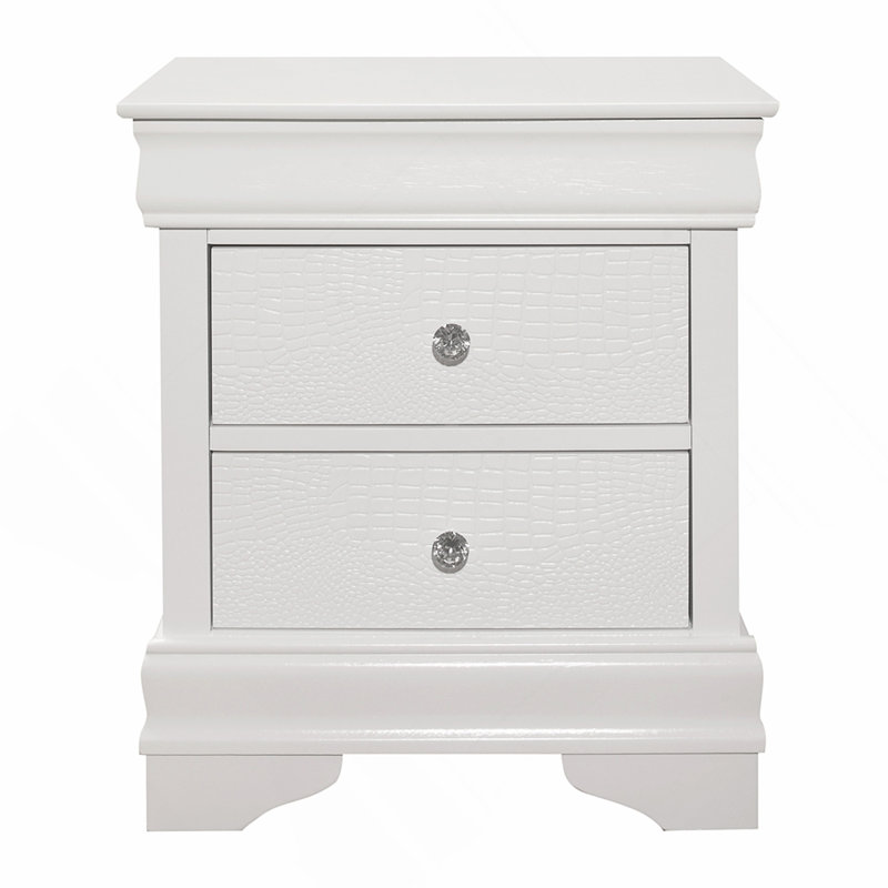 Mobilier de chambre à coucher de style traditionnel avec table de chevet 1 pièce et 3 tiroirs