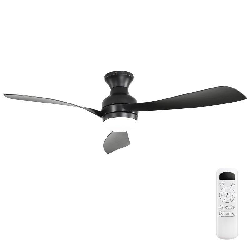 Ventilateur de plafond 1 lumière 52 pouces Sofucor, Noir