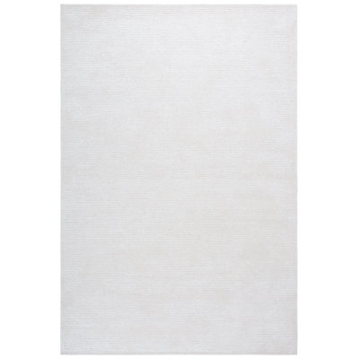 Mirash Hand Tufted Viscose/Wool/Cotton Solid Color Rug in Ivory