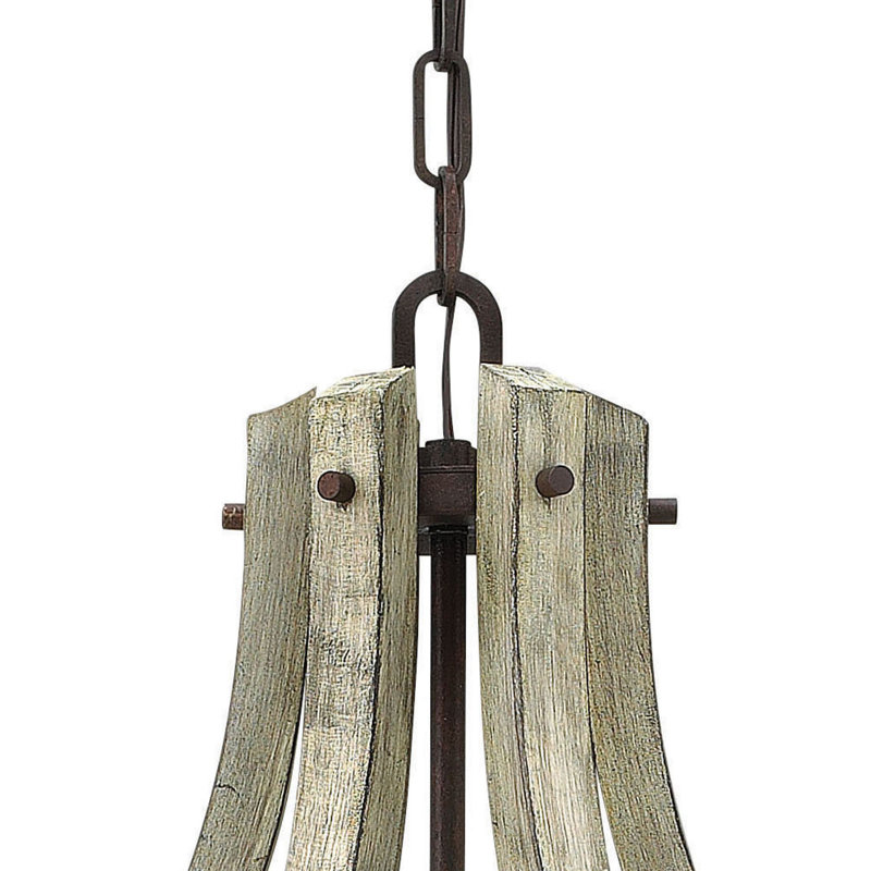 Middlefield Rustic Chic 6-Light Empire Chandelier in Iron Rust and Weathered Ash