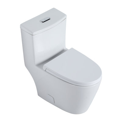 Toilette allongée monobloc 1,2 GPF (économe en eau) avec siège à fermeture en douceur (siège inclus)