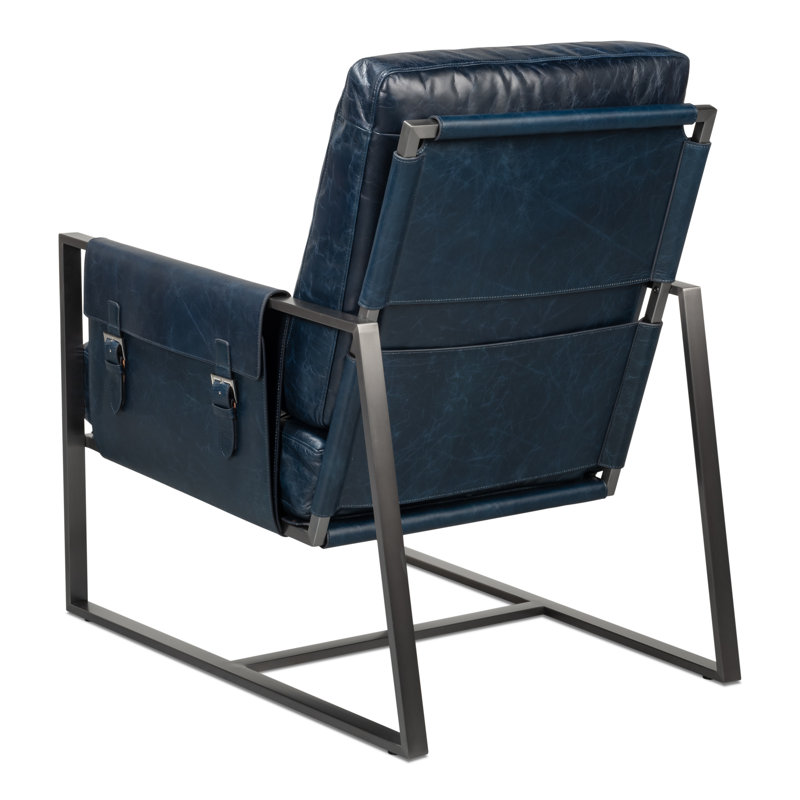 Edmonds Leather Armchair, Blue Leather