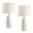 25.5in 3-Way Off‑White Ribbed Ceramic Table Lamps