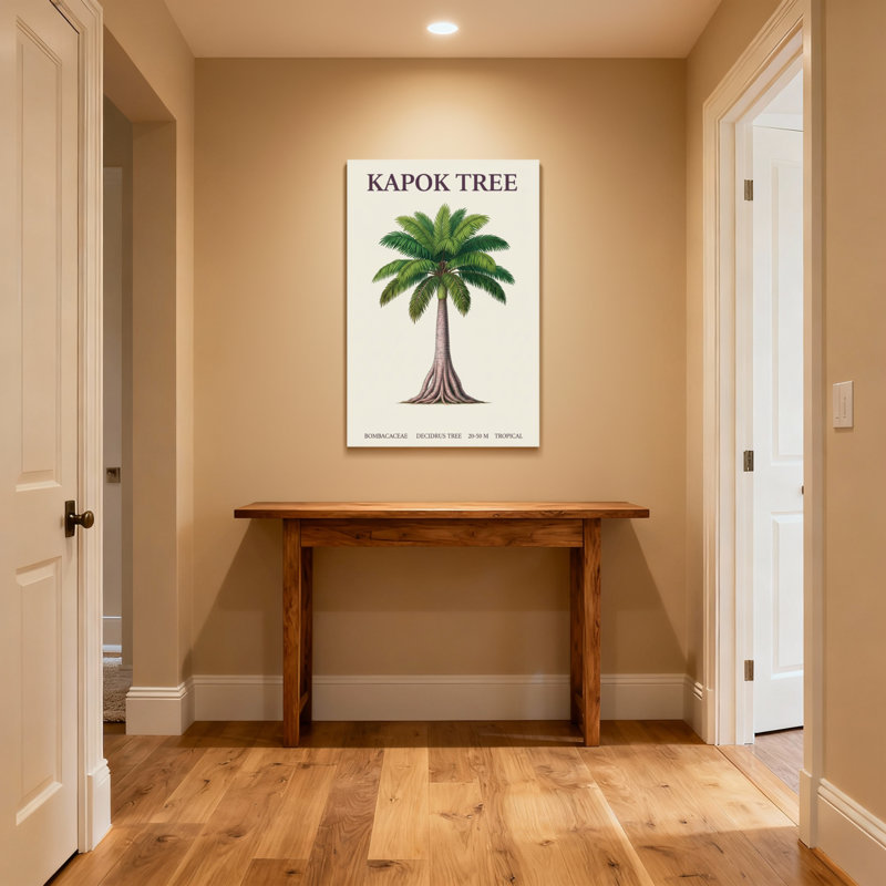Plantes et fleurs Kapok Tree Botanical Illustration, Toile tendue, Ne s’applique pas, H 24 po x l 16 po
